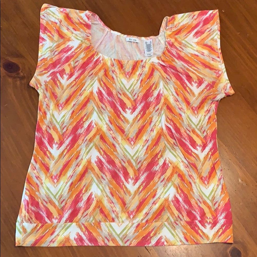 Liz&Co dress t-shirt, XL, bright tropical pattern